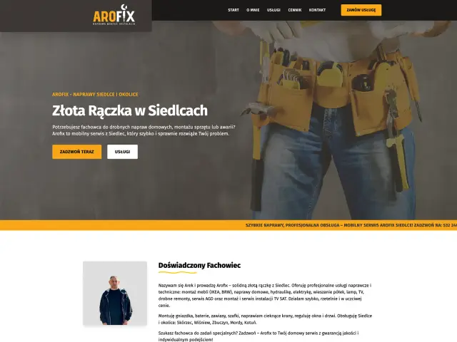 Strona WordPress dla Arofix
