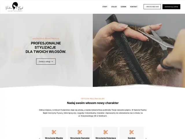Strona WordPress dla fryzjera Siedlce