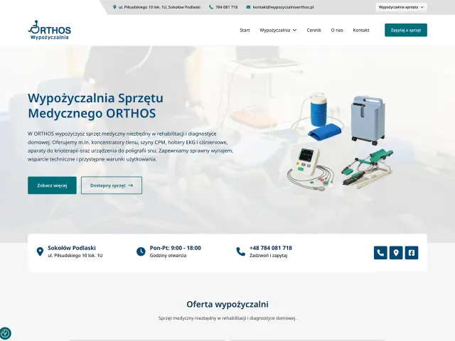 Strona www dla wypożyczalni z Sokołowa