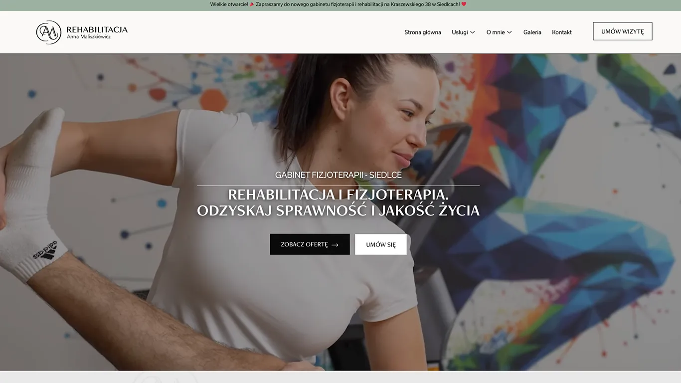 Strona internetowa dla AM-Rehabilitacja