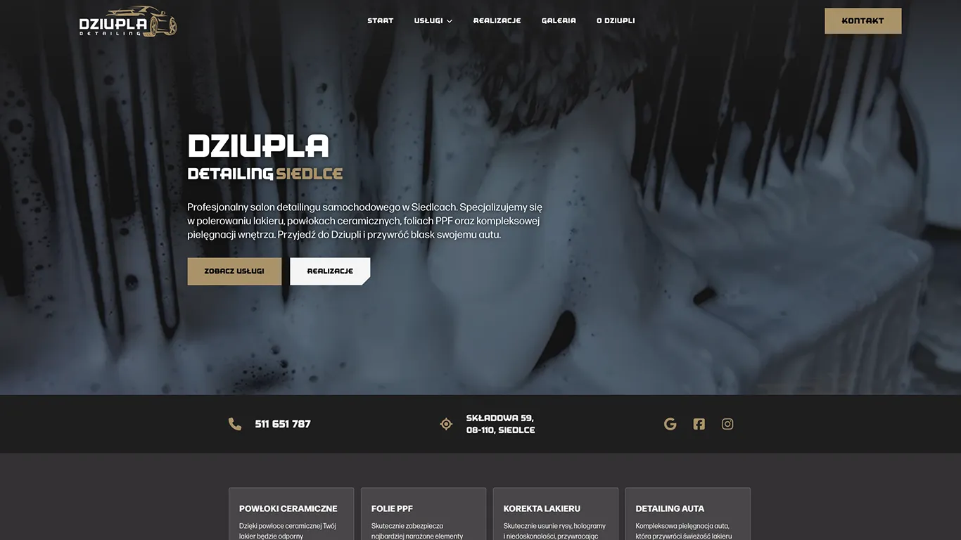 Strona internetowa dla Dziupla Detailing