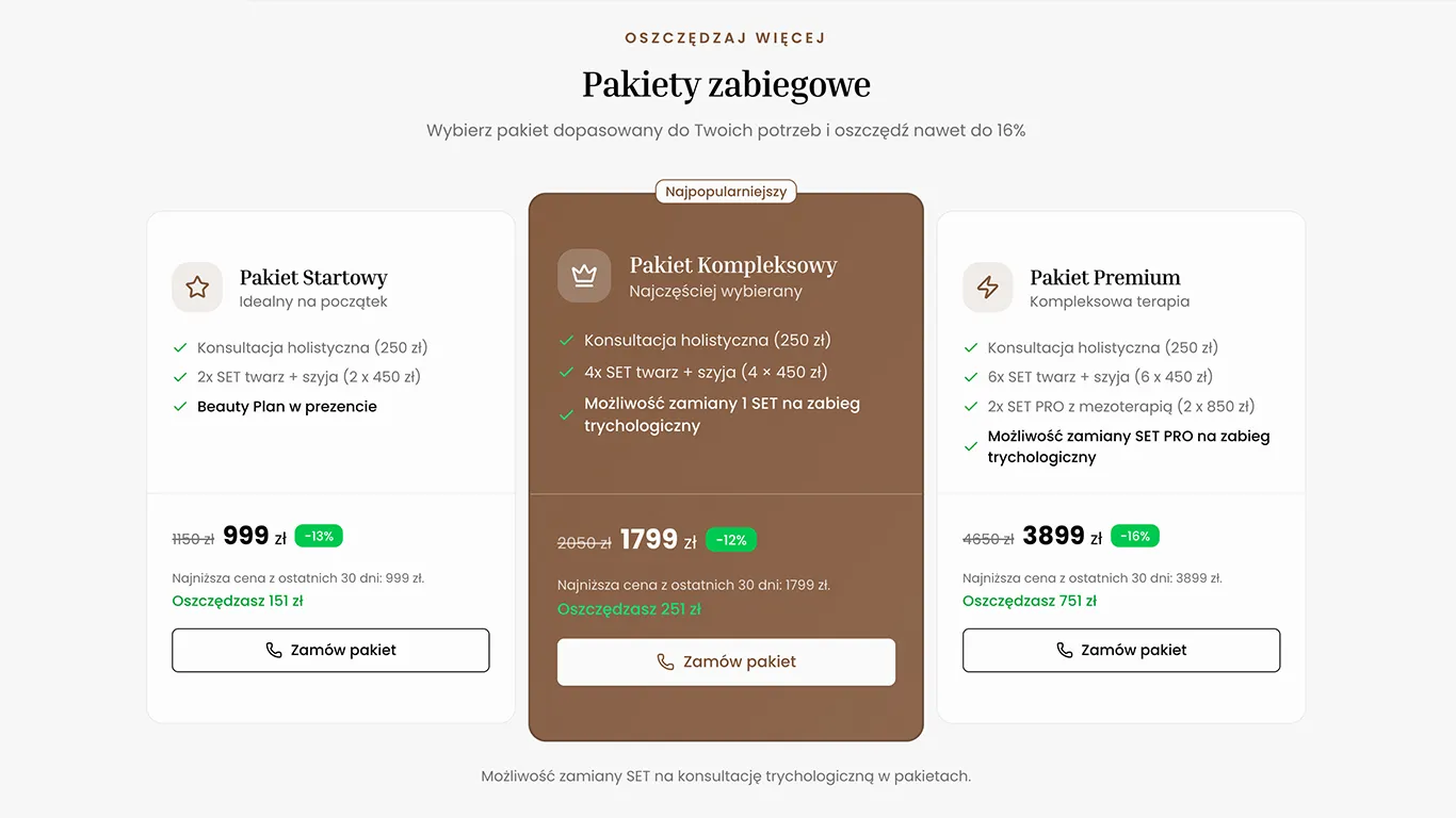 Pakiety ofertowe na stronie holiderma