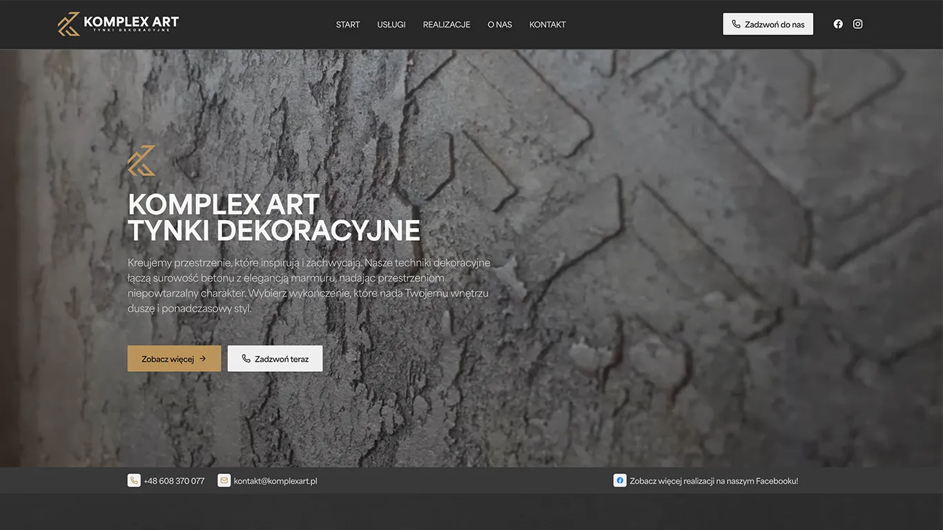 Rebranding i strona internetowa dla Komplex Art