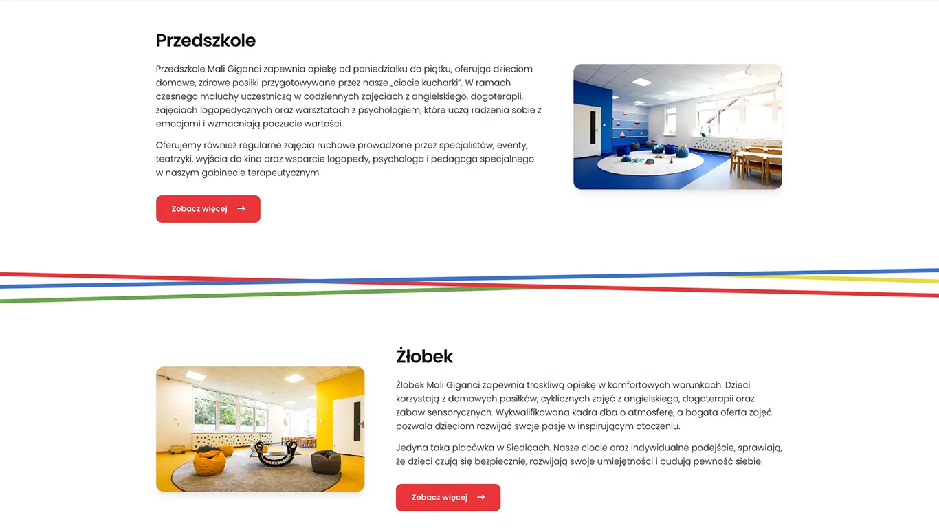 Widok hero strony dewelopera