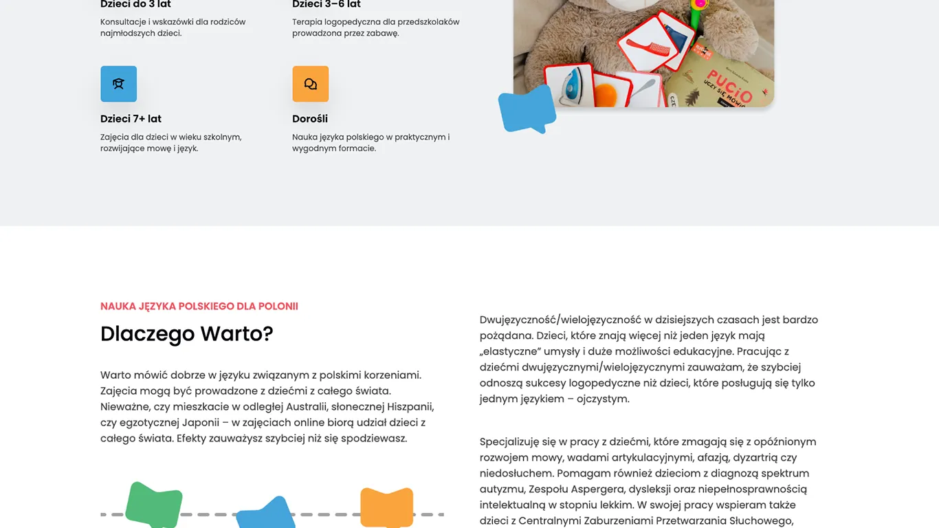 Widok hero strony dewelopera