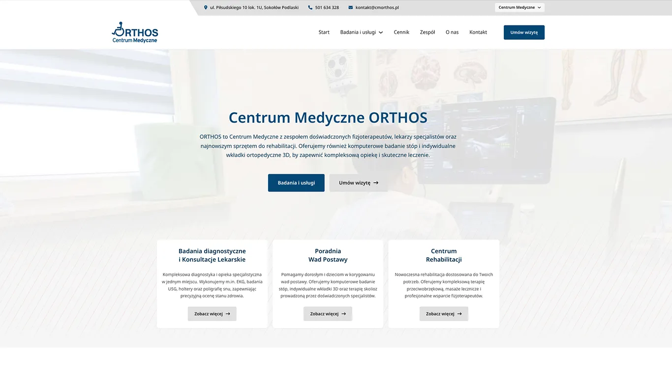 Strona internetowa dla CM Orthos
