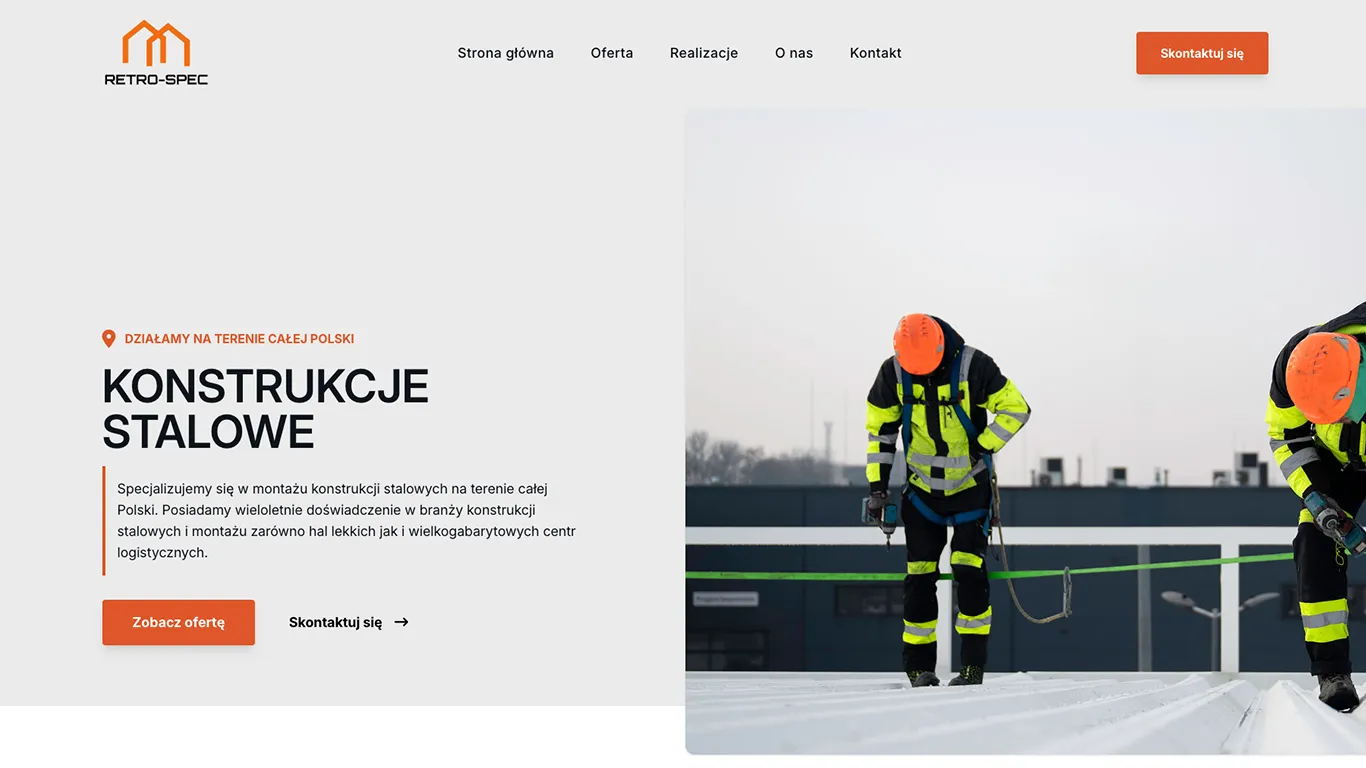 Strona internetowa dla Retro-Spec — podgląd realizacji